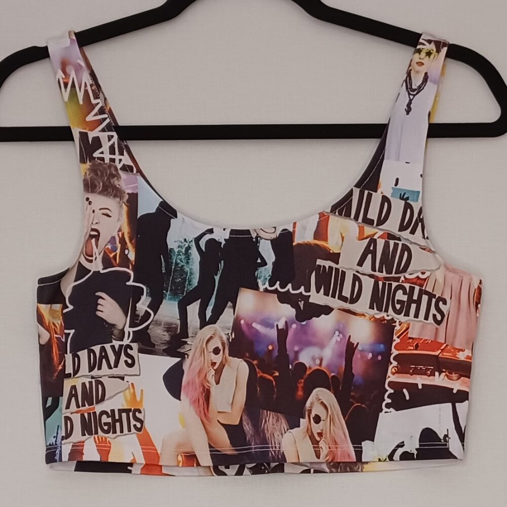 Forever 21 Crop Tank Top Punk Mild Days and Wild Nights Size Medium‎